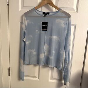 NWT Sheer Forever 21 Cloud Top